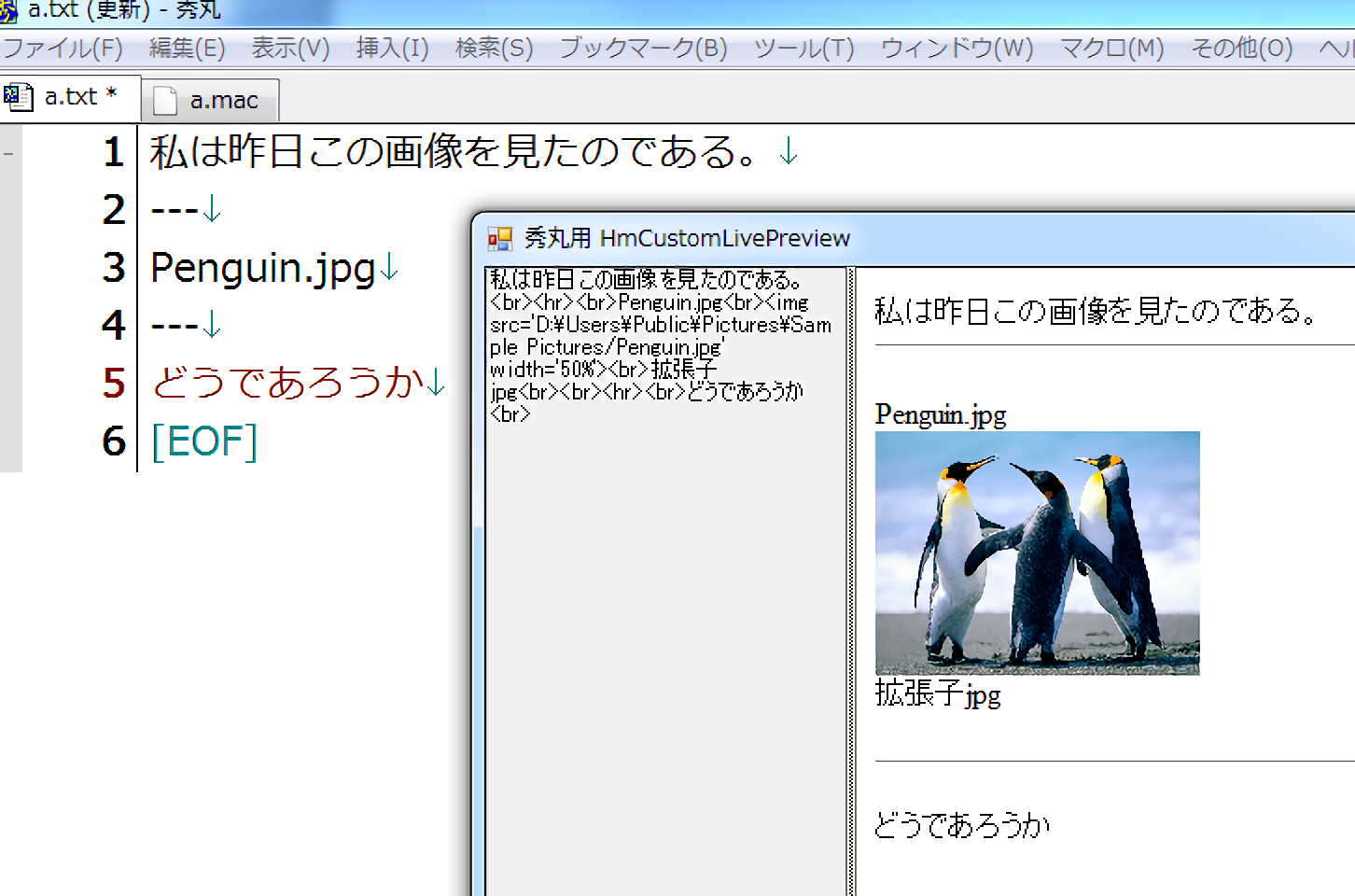 | img.jpg4.info 秀丸エディタ・HmCustomLivePreview | 秀丸・HmCustomLivePreview | 秀丸マクロ.net